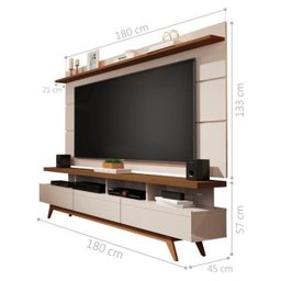 Home para TV 1.8 Polaris Off White Freijó - 2