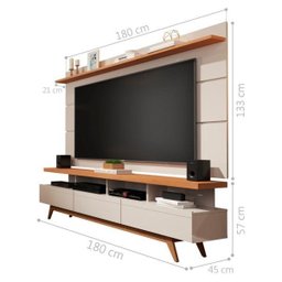 Home para Tv 1.8 Polaris Off White Nature - 2