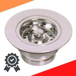 Válvula Pia Cozinha Americana Escoamento Metal Cromada 3.1/2 Cestinha Metal - 1