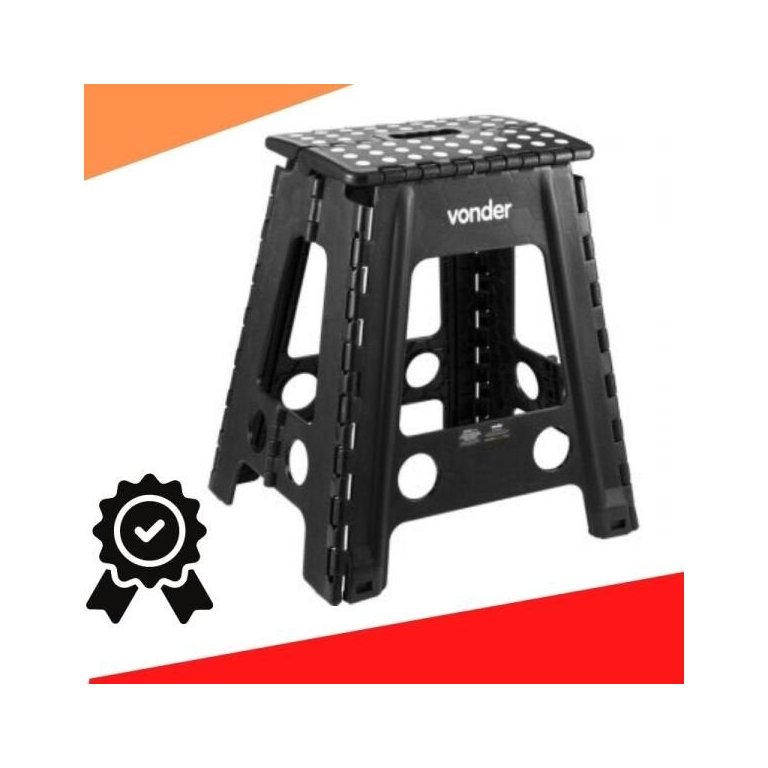 Banqueta Plástica Multiuso Dobrável 450mm até 150kg Vonder