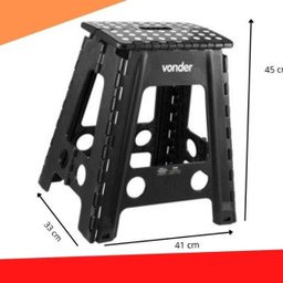 Banqueta Plástica Multiuso Dobrável 450mm até 150kg Vonder - 3