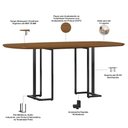 Ver imagem 3 de Mesa Retangular Alina 180cm Cinamomo Preto com 6 Cadeiras Barcelona N01 Couríssimo Preto Linho