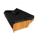 Ver imagem 4 de Sofá Cama Paris Ripado Sarja Preto Madeira Nobre