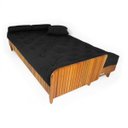 Ver imagem 6 de Sofá Cama Paris Ripado Sarja Preto Madeira Nobre