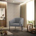 Ver imagem 2 de Poltrona Pé de Ferro Preto Kit 2 Stella Linho Grafite A26 D03 - D'rossi