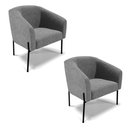 Ver imagem 1 de Poltrona Pé de Ferro Preto Kit 2 Stella Linho Grafite A26 D03 - D'rossi