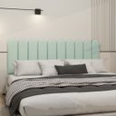 Ver imagem 2 de Cabeceira Nuvem Estofada King Size 10 Placas em Suede 45cm:verde Claro