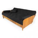 Ver mais imagens de Sofá Cama Paris Ripado Acquablock Preto Madeira Nobre