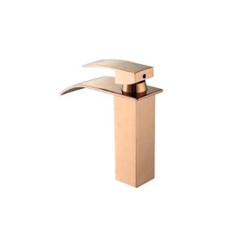 Torneira Banheiro Gourmet Premium Misturador Monocomando Bica Baixa T103-04 Rosa Gold Luuk Young - 2
