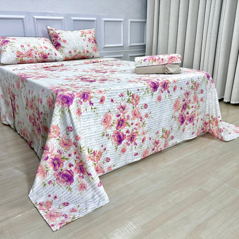 Kit de Lençol Casal 4 Peças Micro Percal 400 Fios - Toque de Pêssego Gabriela