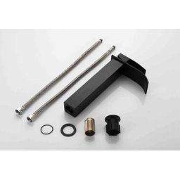 Torneira Cascata Com Misturador Monocomando Bica Alta Banheiro Cuba ou Mesa 103-04l Preto Luuk Young - 5