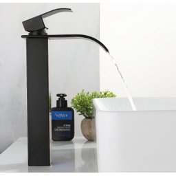 Torneira Cascata Com Misturador Monocomando Bica Alta Banheiro Cuba ou Mesa 103-04l Preto Luuk Young - 4