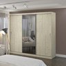 Guarda-Roupa Casal com Espelho 3 Portas de Correr 4 Gavetas 1905E1  - 1