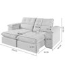 Sofá Retrátil e Reclinável Texas Veludo Cor Bege 2137 Tamanho 234 Cm com Kit Usb - 5