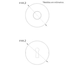 Jogo de Roseta Interna Redonda 813 Inox Escovado Stam - 2