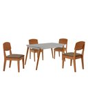 Ver imagem 2 de Mesa de Jantar Copper 120cm Tampo Canto Copo Mdf Vidro com 4 Cadeiras Copper Moderna Mobília