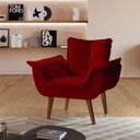 Ver imagem 1 de Poltrona Decorativa Eros Tecido Veludo Vermelho Montano Vermelho