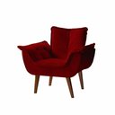 Ver imagem 3 de Poltrona Decorativa Eros Tecido Veludo Vermelho Montano Vermelho