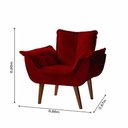 Ver imagem 2 de Poltrona Decorativa Eros Tecido Veludo Vermelho Montano Vermelho