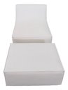 Ver imagem 2 de Chaise Tiktok Sofá Cama 2 Lugares com Puff Branco para Redes Sociais Bz Home Decor