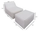 Ver imagem 4 de Chaise Tiktok Sofá Cama 2 Lugares com Puff Branco para Redes Sociais Bz Home Decor
