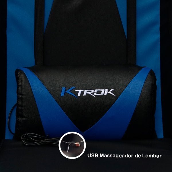Cadeira Gamer Ktrok Proseat Giratória Retrátil - Azul - 6