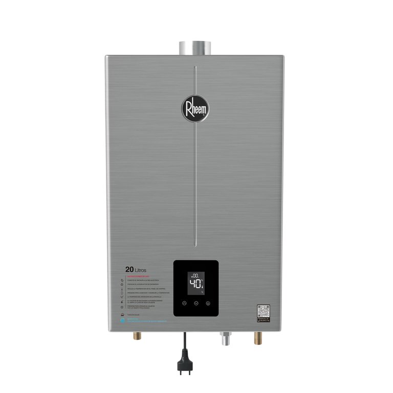 Aquecedor de Água a Gás Digital Rheem 20 Litros Glp Bivolt Aço Inox
