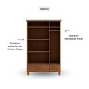 Ver imagem 4 de Guada-Roupa 3 Portas 2 Gavetas com Espelho 100% Madeira Maciça Bronze Marrom/Castanho