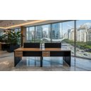 Ver imagem 4 de Plataforma 4 Lugares Castanho Tannat /preto C2/caixa/ 8 Tomadas Eletricas 4 Gavetiros/2g