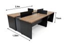 Ver imagem 2 de Plataforma 4 Lugares Castanho Tannat /preto C2/caixa/ 8 Tomadas Eletricas 4 Gavetiros/2g