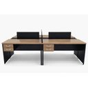 Ver imagem 1 de Plataforma 4 Lugares Castanho Tannat /preto C2/caixa/ 8 Tomadas Eletricas 4 Gavetiros/2g