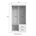 Ver imagem 4 de Guarda-roupa Solteiro Cordova 4 Portas 2 Gavetas Off White Nogueira - Doripel