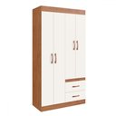Ver imagem 2 de Guarda-roupa Solteiro Cordova 4 Portas 2 Gavetas Off White Nogueira - Doripel