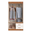 Ver imagem 3 de Guarda-roupa Solteiro Cordova 4 Portas 2 Gavetas Off White Nogueira - Doripel