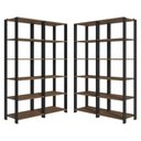 Ver imagem 6 de Armário Estante Multiuso Organizador Despensa de Canto 20 Prateleiras 236cm Rustic/preto Madesa