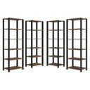 Ver imagem 5 de Armário Estante Multiuso Organizador Despensa de Canto 20 Prateleiras 236cm Rustic/preto Madesa