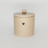 Pote de Cerâmica com Tampa Heart 15cm Lyor Bege - 1