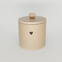 Ver imagem 1 de Pote de Cerâmica com Tampa Heart 12cm Lyor Bege