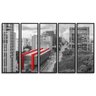 Kit 5 Quadros 90x150cm Coleção Zatiak Masp São Paulo Brasil Canvas Flutuante Preta - 1