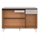 Ver imagem 3 de Balcão Gabinete de Pia para Cozinha 120cm 3 Portas Classic P11 Chocolate/Off White - Mpozenato