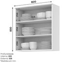 Ver imagem 3 de Aéreo 02 Portas 800mm Americana Branco Hp - Henn