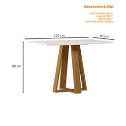 Mesa de Jantar Lectus 120 Cm com Vidro Ype Off White e 4 Cadeiras Mariana Veludo Nude – New Ceval - 2