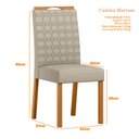 Ver imagem 3 de Mesa de Jantar Lectus 120 Cm com Vidro Ype Off White e 4 Cadeiras Mariana Veludo Nude – New Ceval