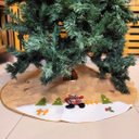 Ver imagem 3 de Saia para Árvore de Natal Linho Bege e Dourado Pelúcia Boneco de Neve 90cm - Master Christmas