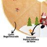 Saia para Árvore de Natal Linho Bege e Dourado Pelúcia Boneco de Neve 90cm - Master Christmas - 5