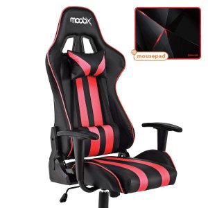 Kit Mousepad Redragon + Cadeira Gamer Nitro Moobx Preto e Vermelho
