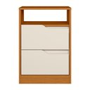 Ver imagem 3 de Mesa de Cabeceira Sole 2 Gavetas Flex Off White/cinamomo - Móveis Albatroz