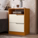 Ver imagem 2 de Mesa de Cabeceira Sole 2 Gavetas Flex Off White/cinamomo - Móveis Albatroz