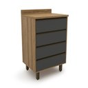 Ver imagem 1 de Balcao Confort 60 cm 4 Gavetas Cinamomo/Grafite Batrol