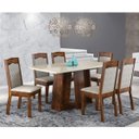 Ver imagem 1 de Conjunto Sala de Jantar Mesa com Tampo de Vidro Isis 6 Cadeiras Alice Espresso Móveis